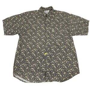 Vintage Columbia Fish Button Front Casual Streetwear Camp‎ Shirt Men's Medium
